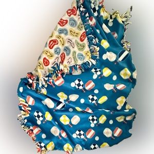 Pickleball - No Sew Fleece Blanket / Handmade Knotted Blanket